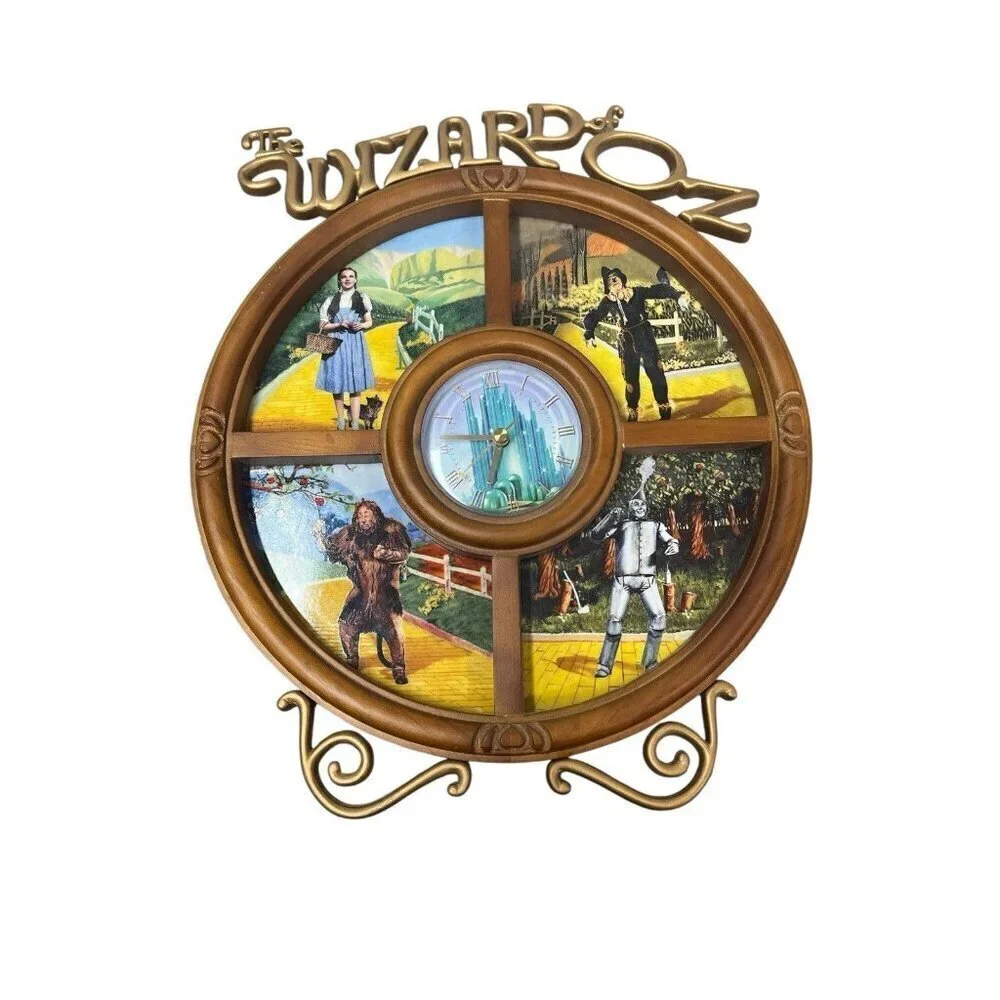 Vintage Bradford Exchange Wizard of Oz Wall Hanging Clock Working Condition